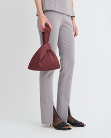 Jen Mini - Crisp Satin Evening Bag - Mahogany