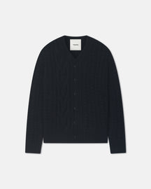 Berit - Boucle Cable Cardigan - Black