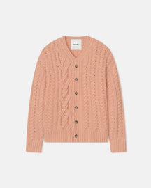Berit - Boucle Cable Cardigan - Apricot