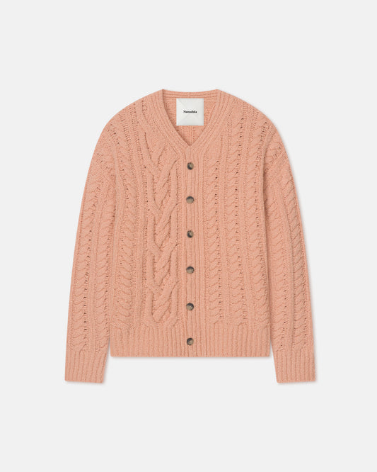 Berit - Boucle Cable Cardigan - Apricot