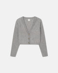 Henny - Brushed cashmere cardigan - Grey