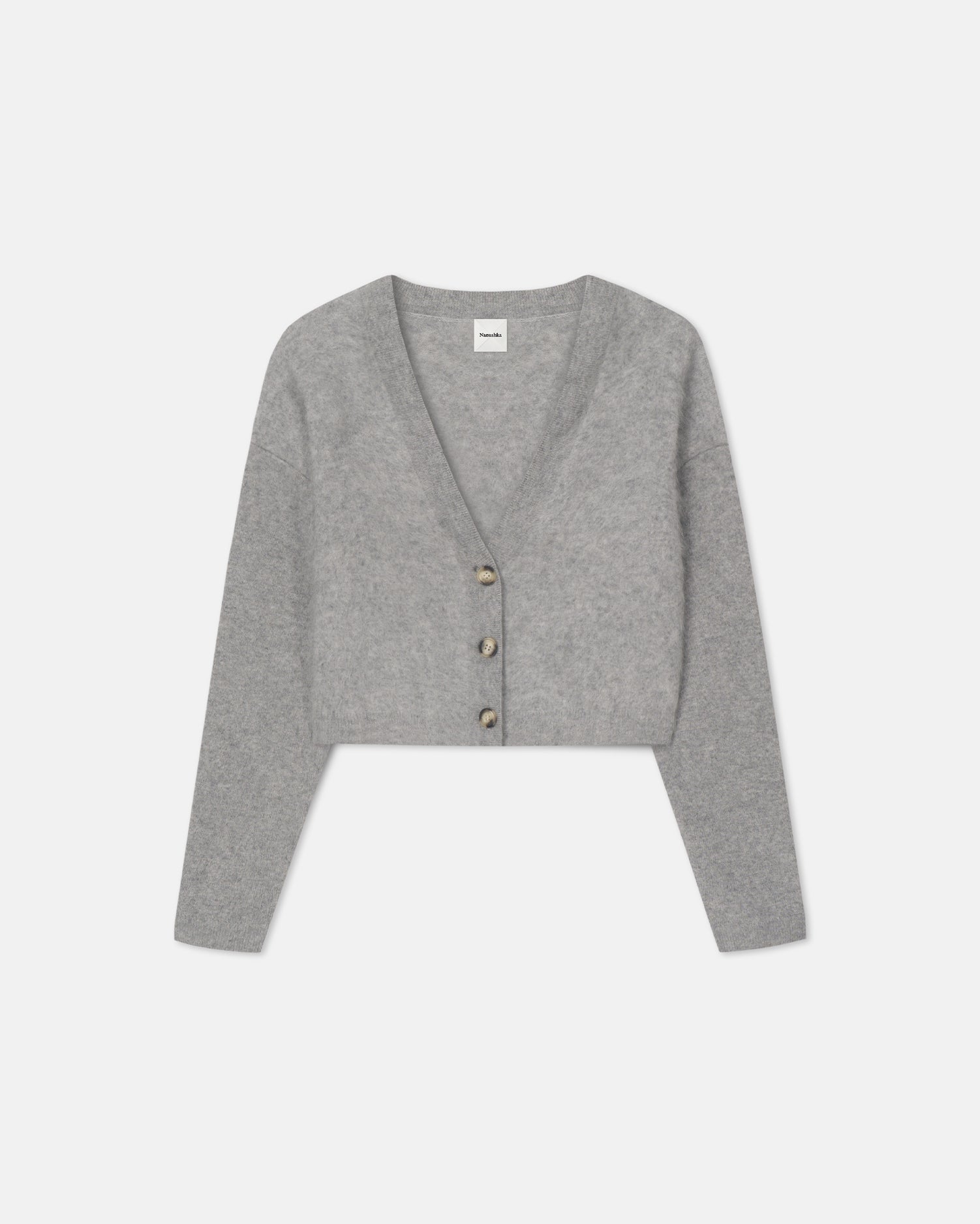 Henny - Brushed Cashmere Cardigan - Grey