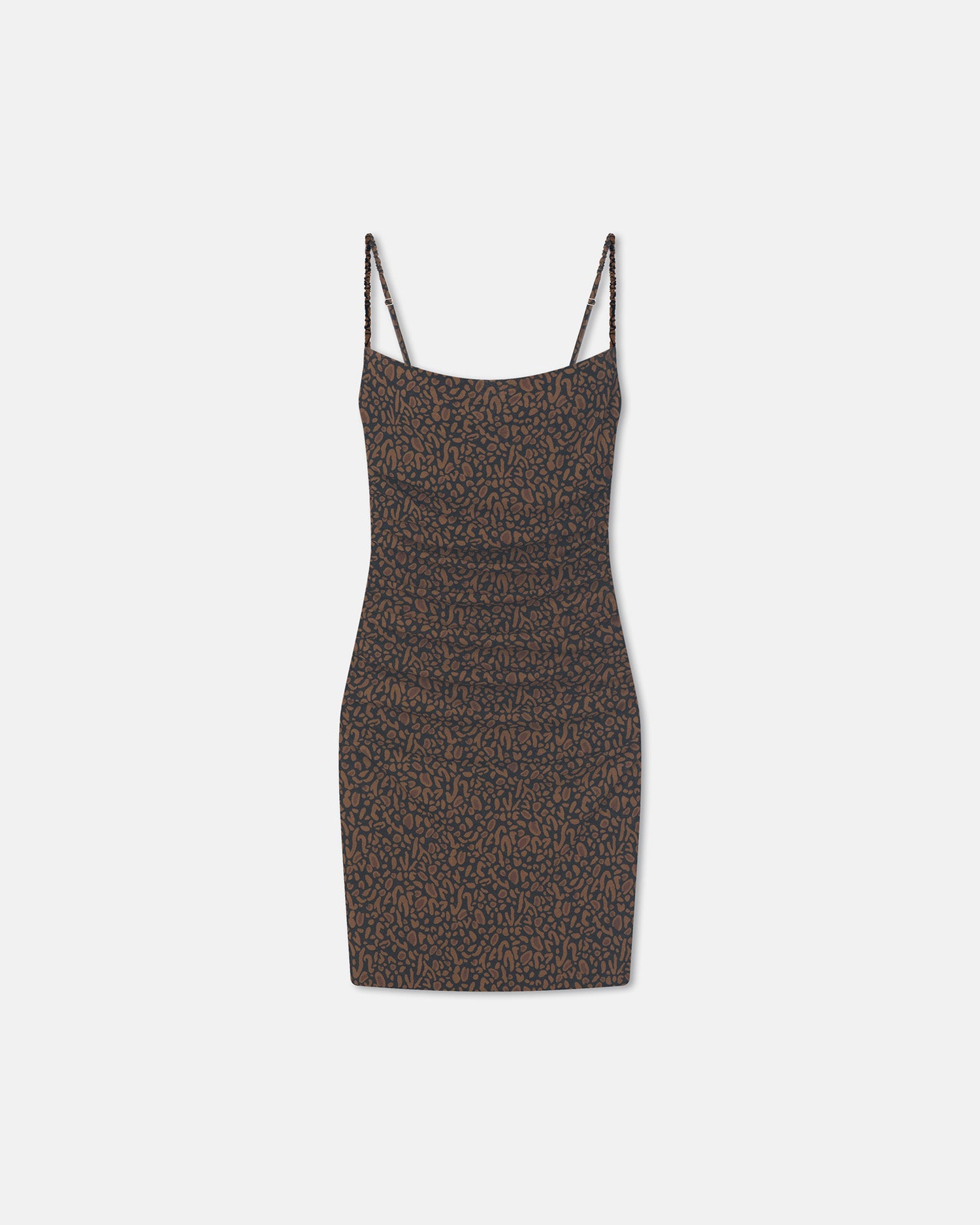 Adie - Printed Mesh-Jersey Dress - Brown Ocelot