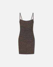 Adie - Printed Mesh-Jersey Dress - Brown Ocelot