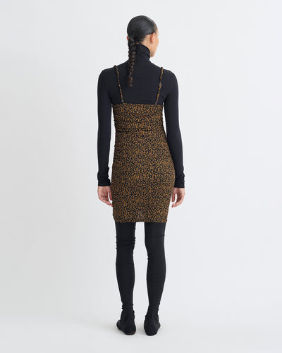 Adie - Printed Mesh-Jersey Dress - Brown Ocelot