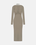 Aponi - Mesh Jersey Dress - Fog