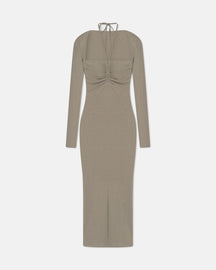 Aponi - Mesh Jersey Dress - Fog