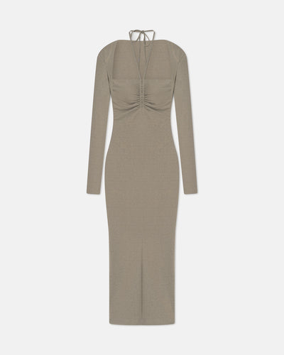 Aponi - Mesh Jersey Dress - Fog