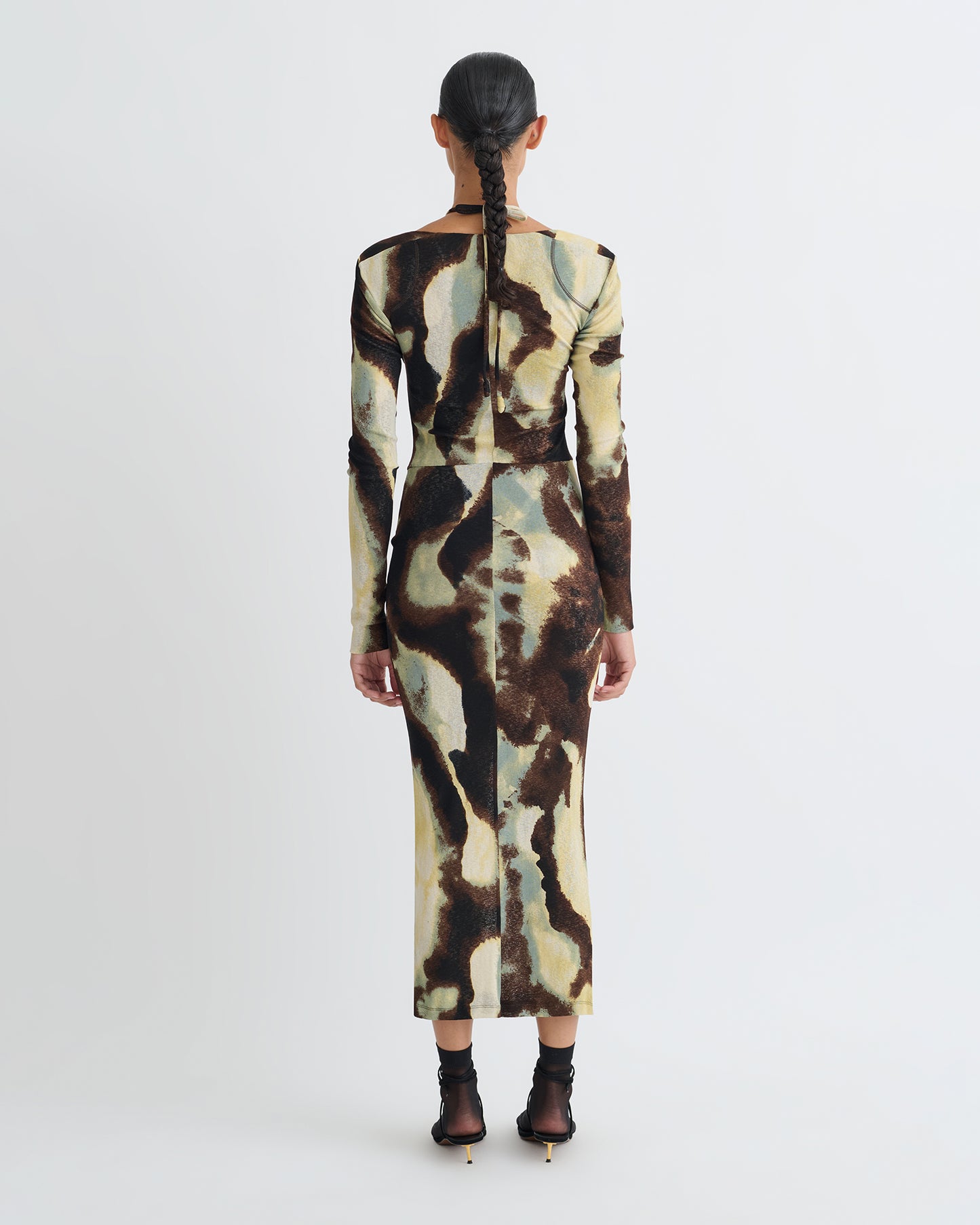 Aponi - Mesh Jersey Dress - Watercolor Sage