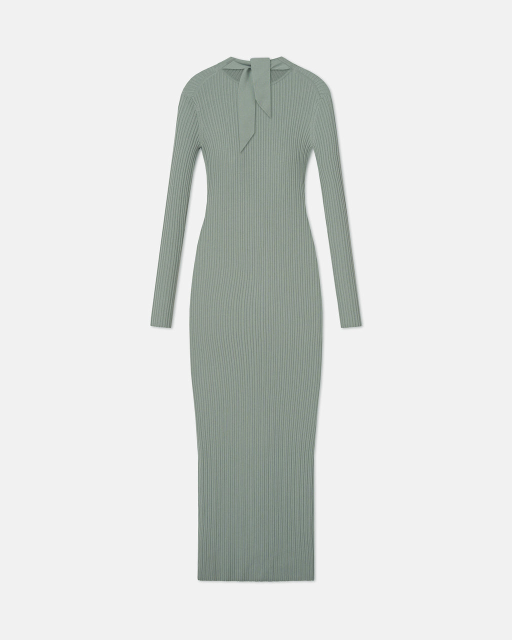 Mirell - Fine Merino Rib Long Dress - Sage