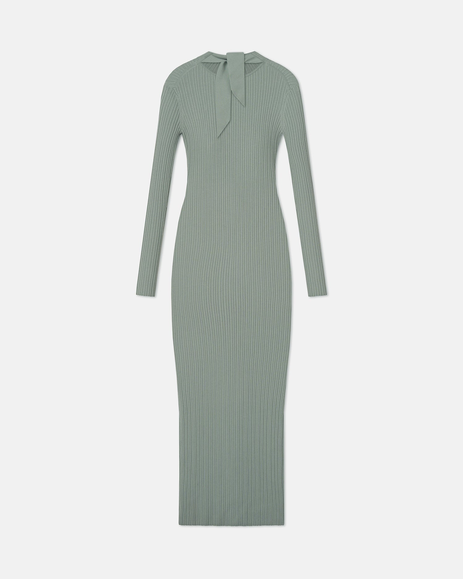 Mirell - Fine Merino Rib Long Dress - Sage