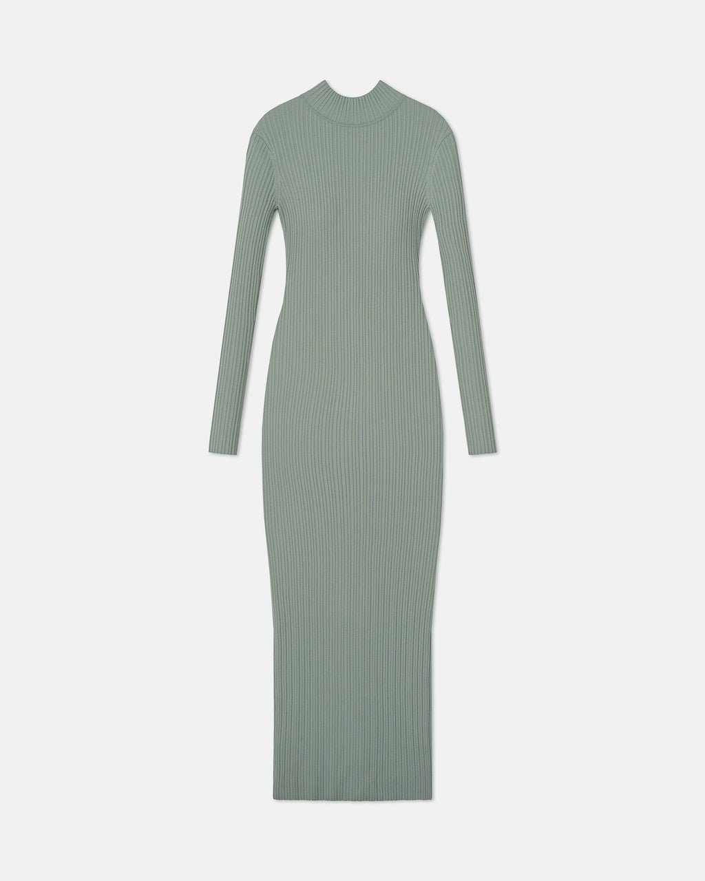 Mirell - Fine Merino Rib Long Dress - Sage