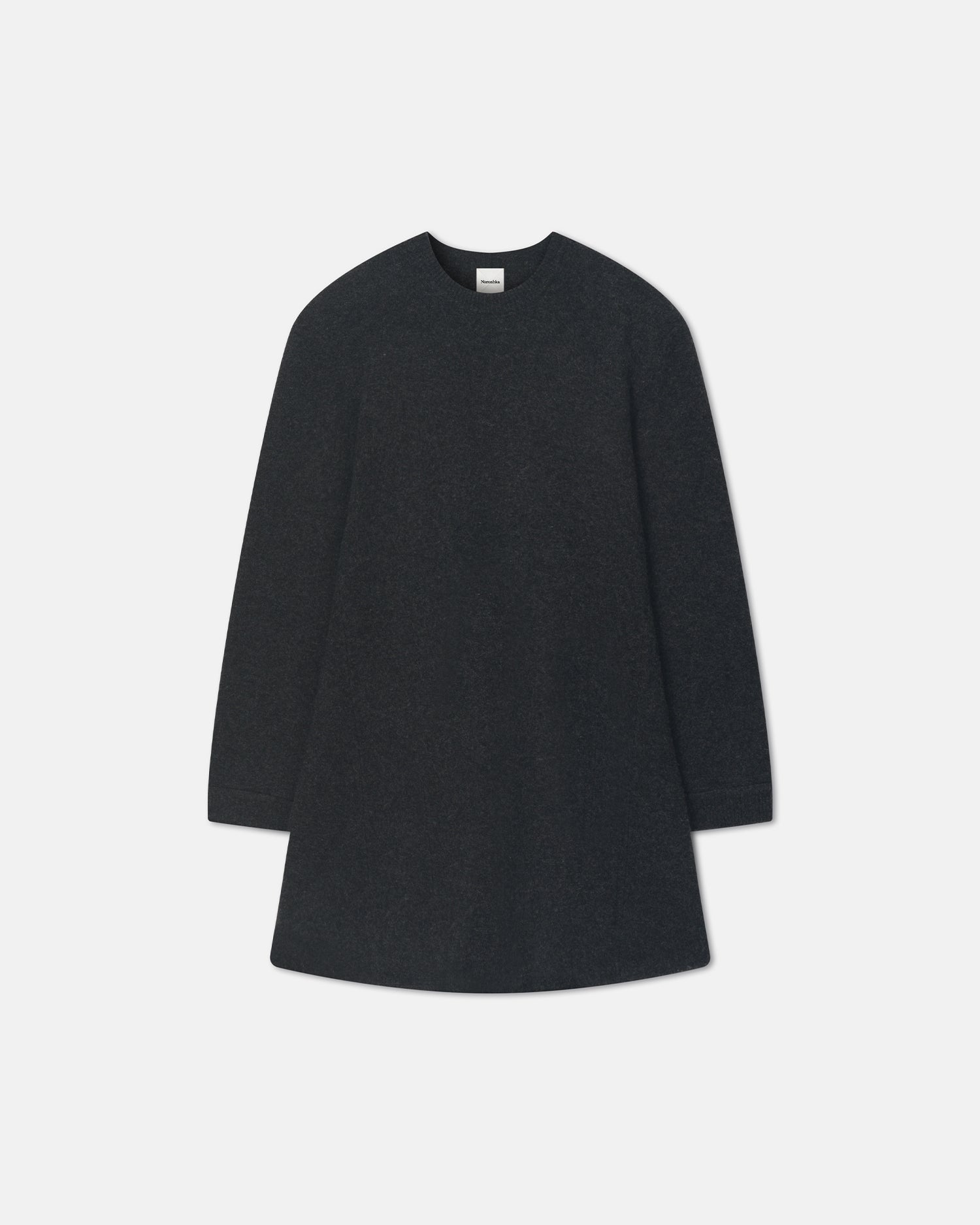 Yetta - Overwashed Merino Mini Dress - Charcoal