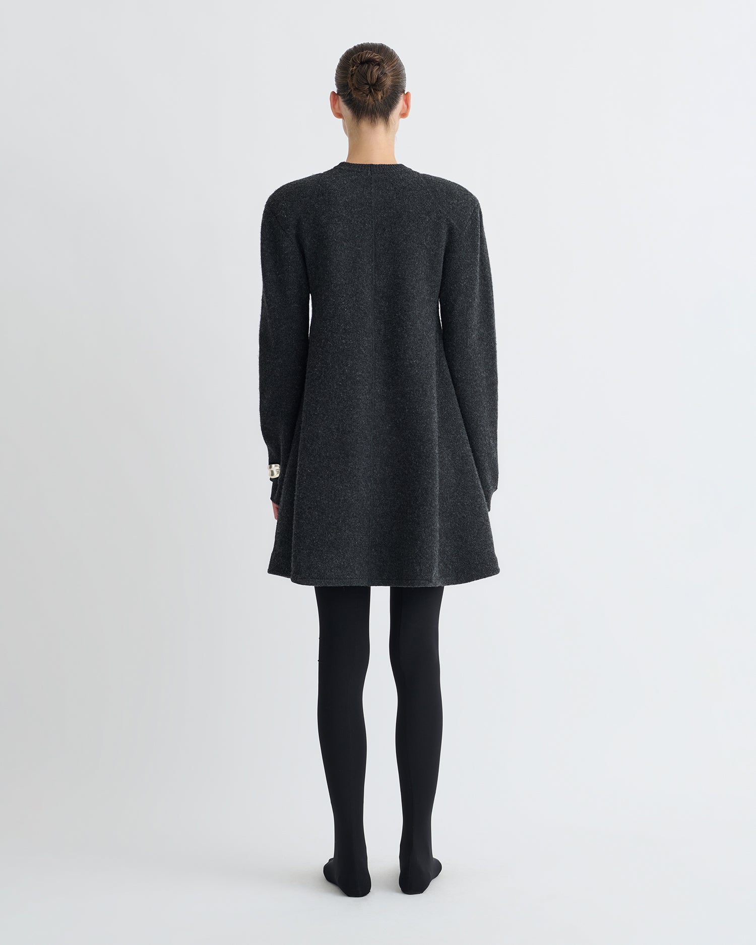Yetta - Overwashed Merino Mini Dress - Charcoal