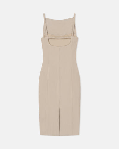 Vittoria - Seersucker Suiting Dress - Sand