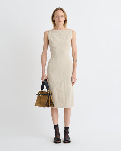 Vittoria - Seersucker Suiting Dress - Sand