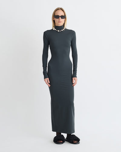 Glinda - Elastic Jersey Dress - Dusty Blue