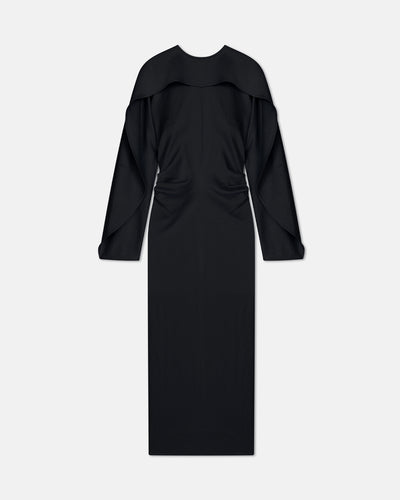 Jil - Crisp Satin Dress - Black