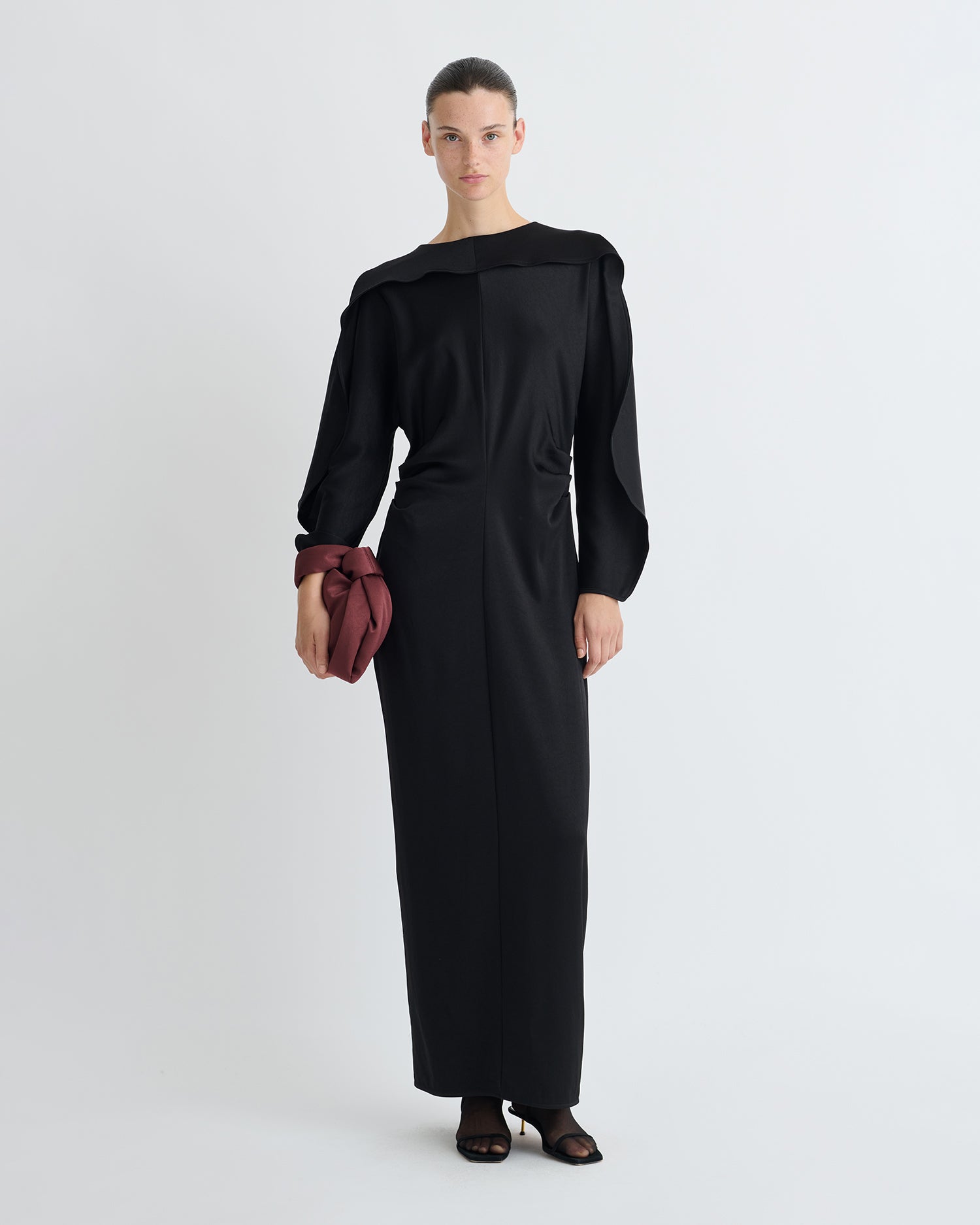 Jil - Crisp Satin Dress - Black