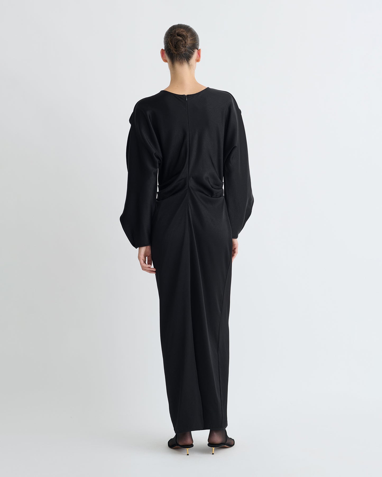 Jil - Crisp Satin Dress - Black