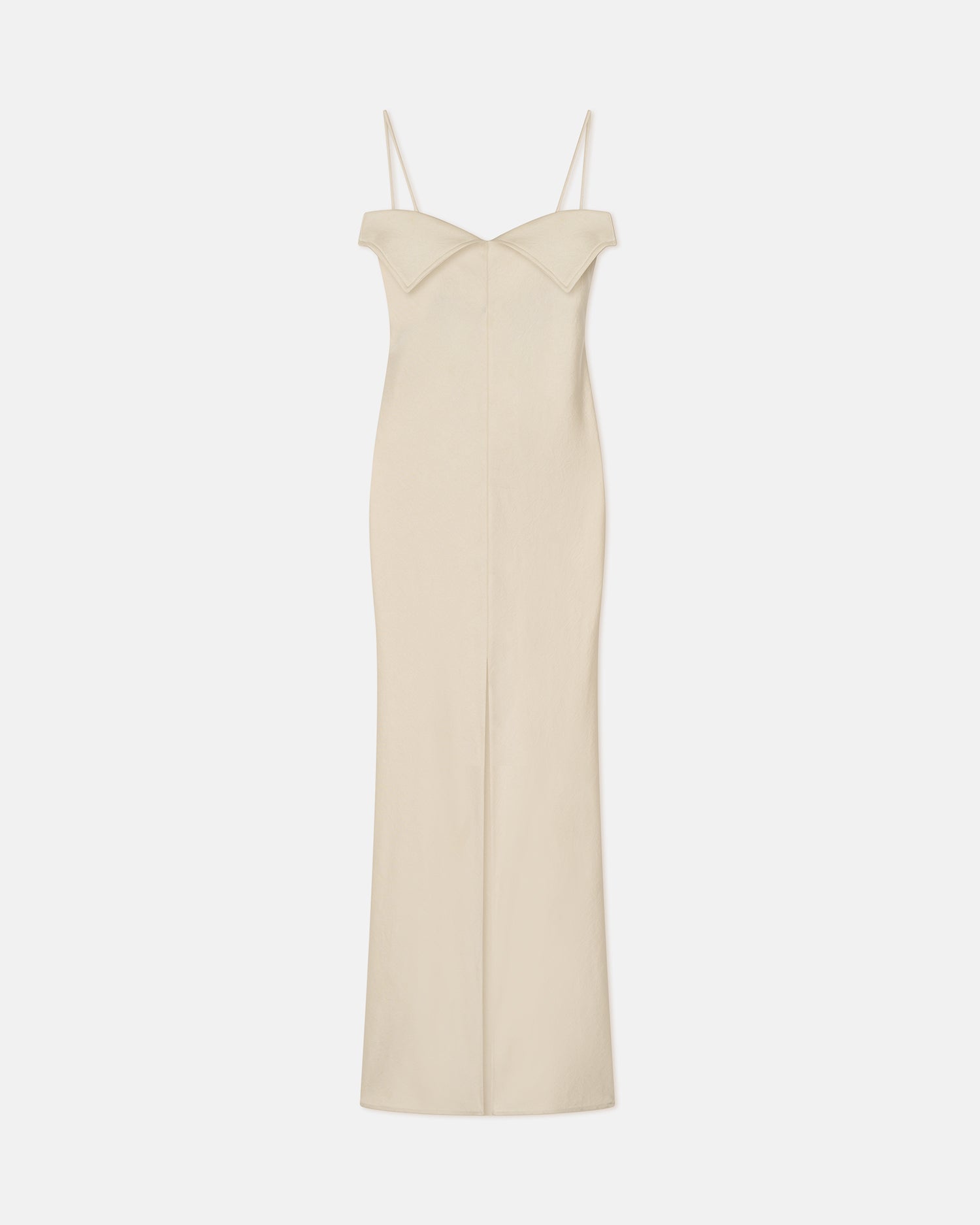 Nelma - Crisp Satin Dress - Ecru