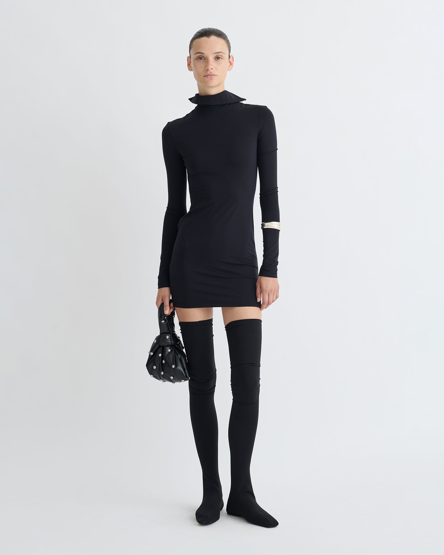 Latia - Stretch Jersey Mini Dress - Black