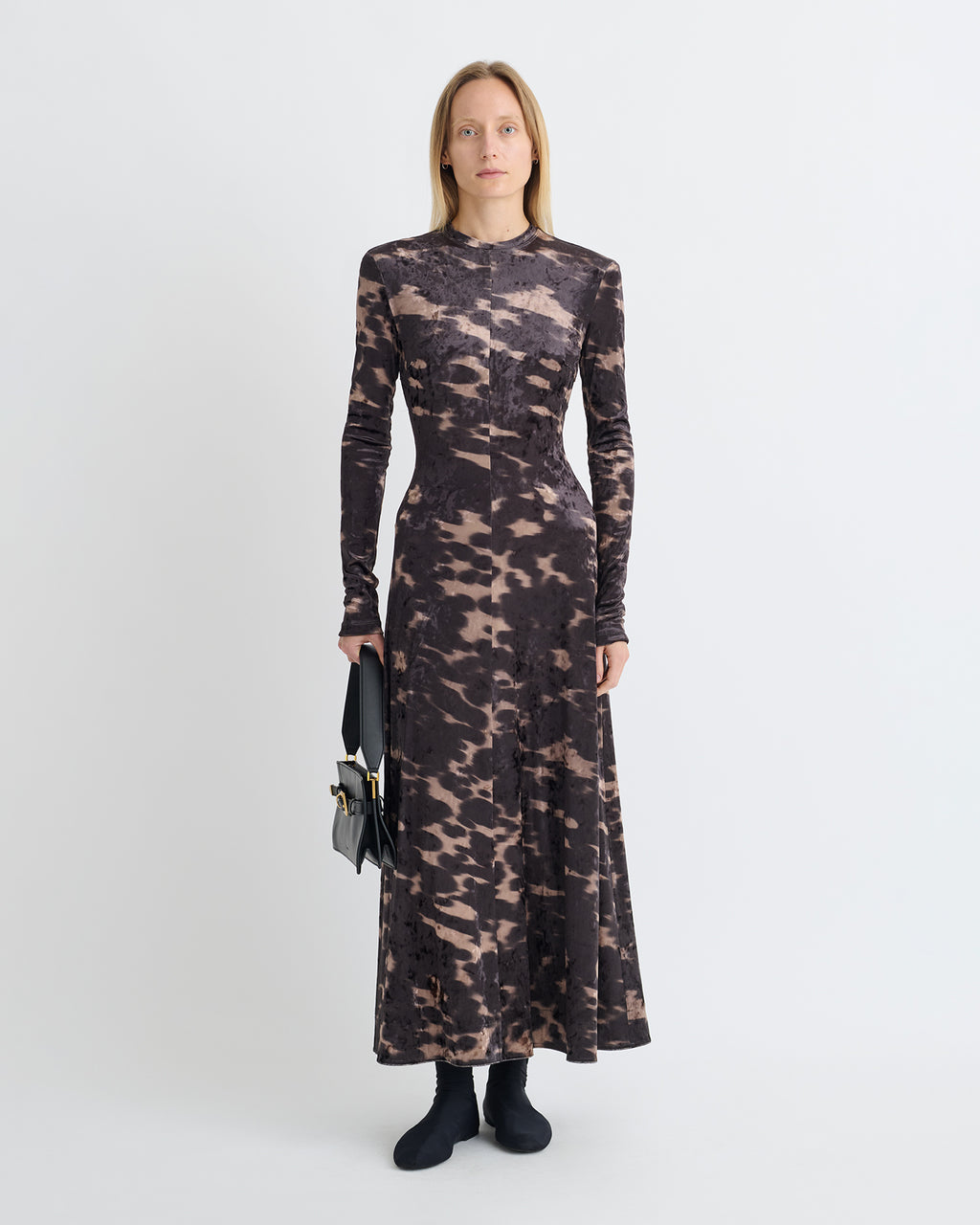 Jynx - Stretch Velvet Dress - Midnight Mocha Brown