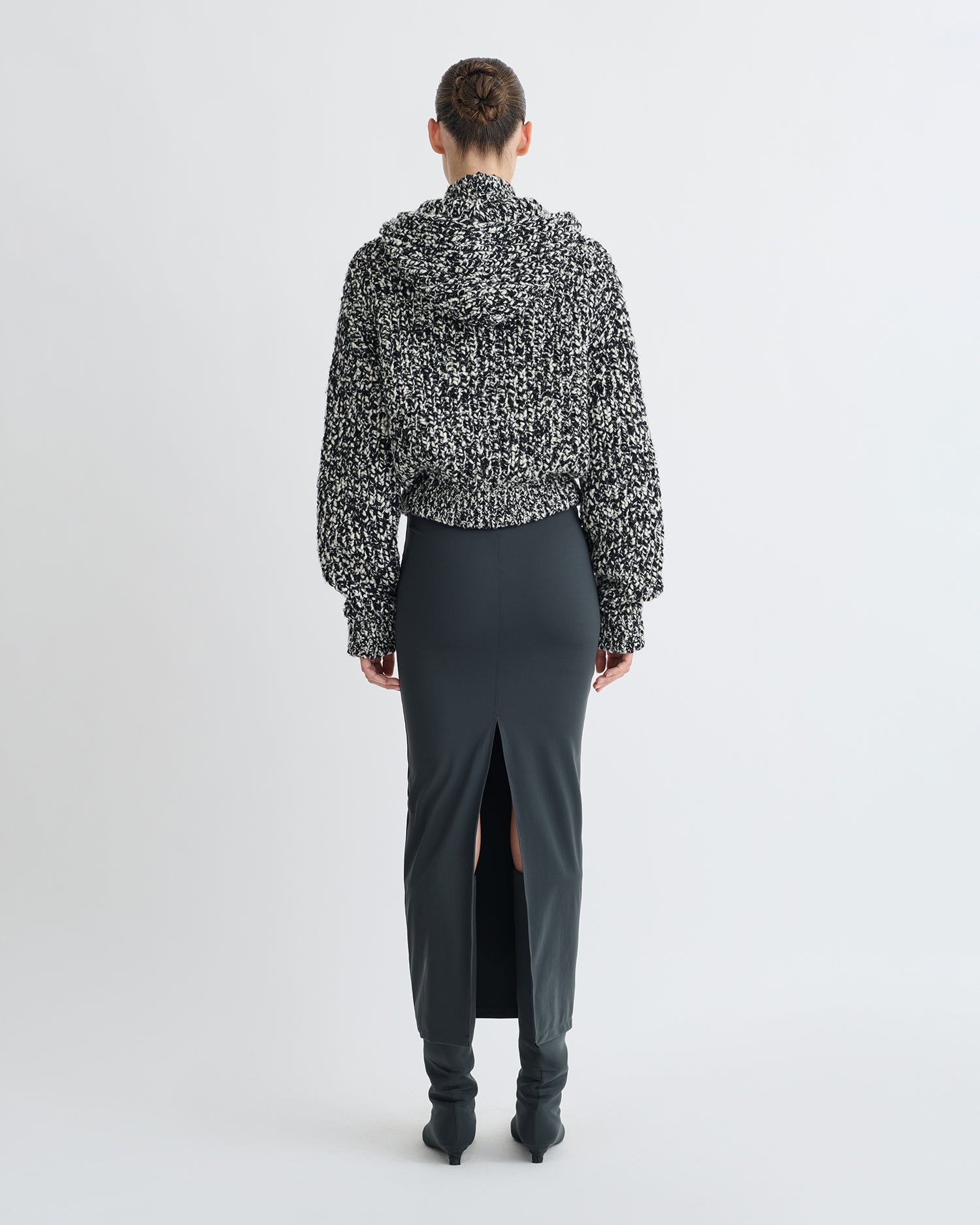 Sonnet - Mouline Slub Wool Jacket - Black/White