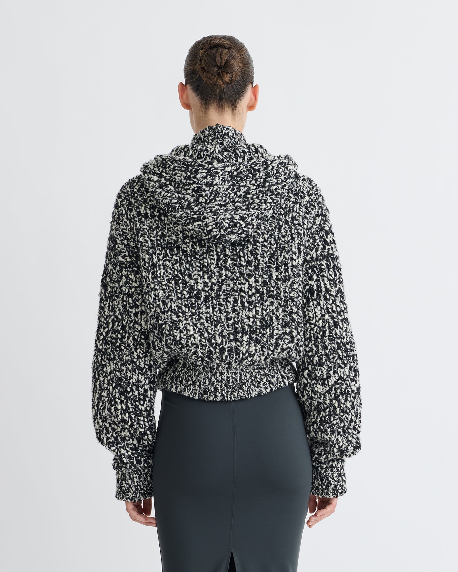 Sonnet - Mouline Slub Wool Jacket - Black/White