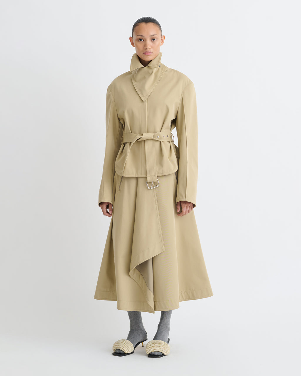 Henka - Bonded Trench/Faux Fur Jacket - Beige/Brown