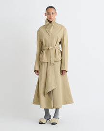 Henka - Bonded Trench/Faux Fur Jacket - Beige/Brown