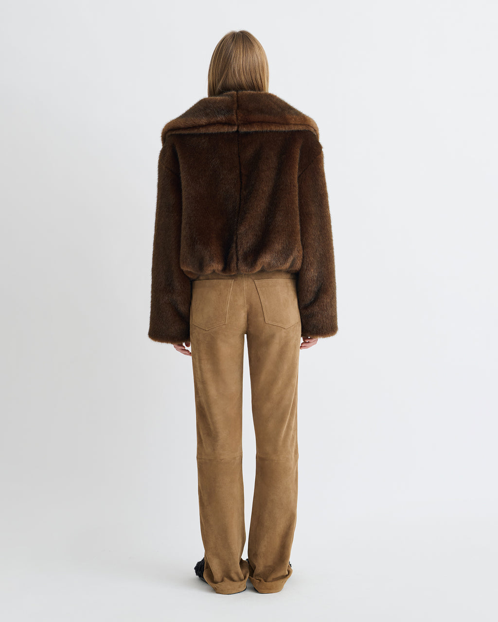 Estel - Faux Fur Jacket - Dark Brown