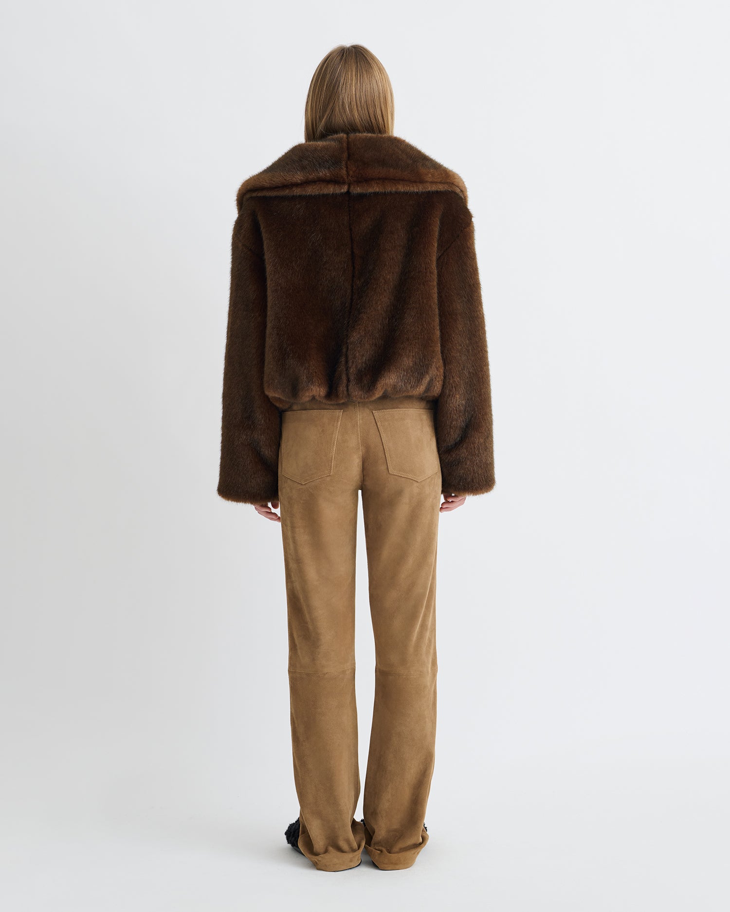 Estel - Faux Fur Jacket - Dark Brown