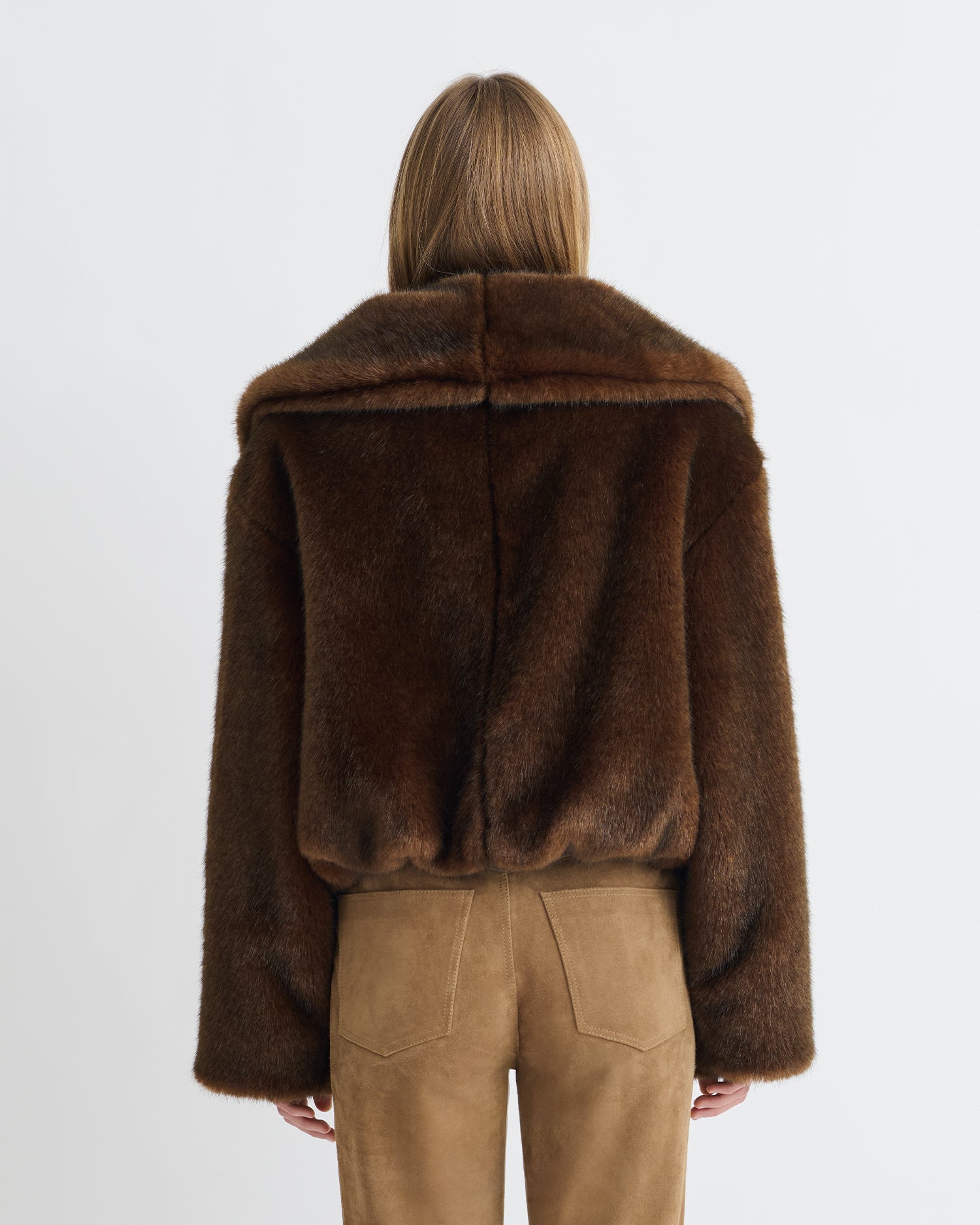 Estel - Faux Fur Jacket - Dark Brown