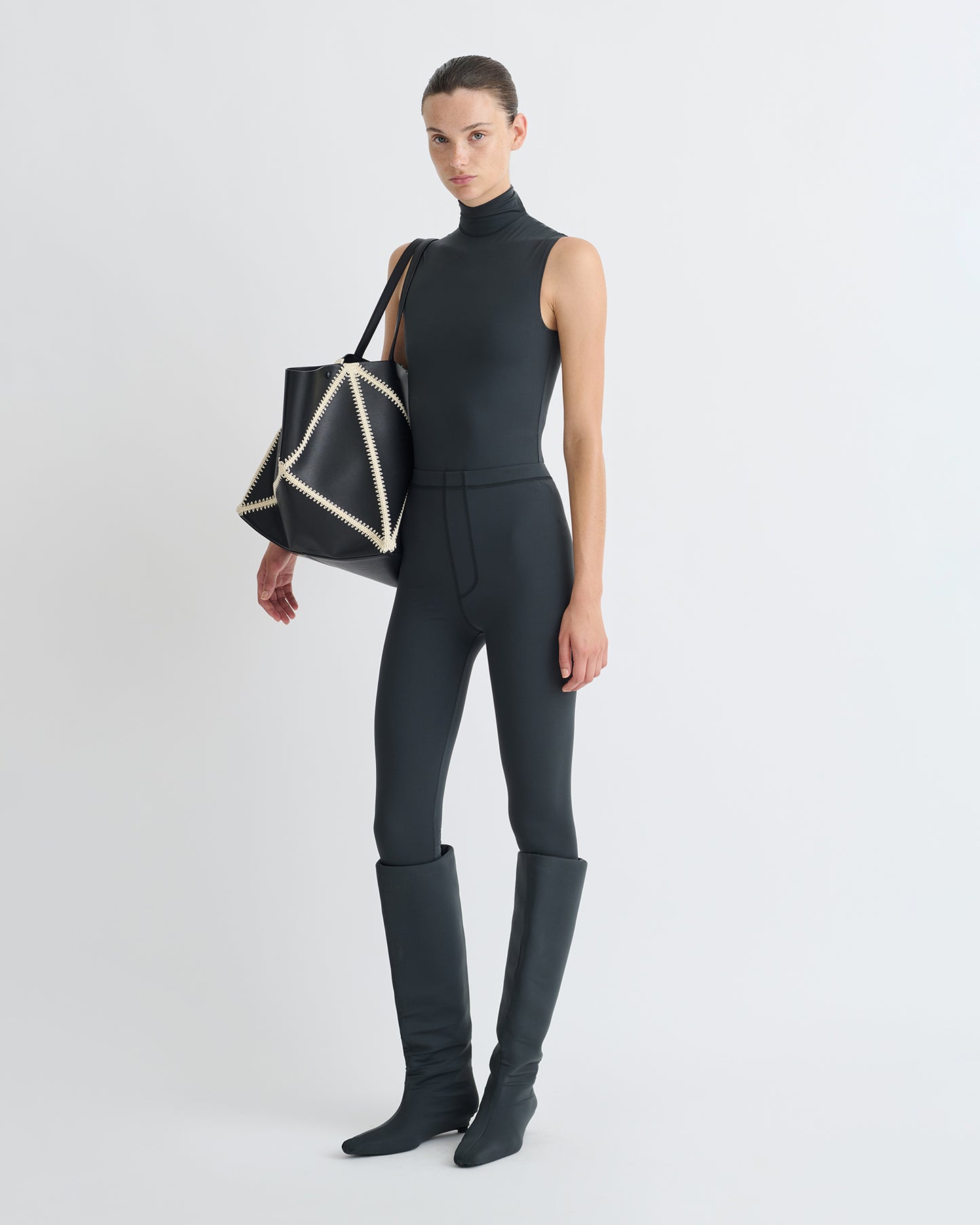 Artice - Elastic Jersey Bodysuit - Dusty Blue