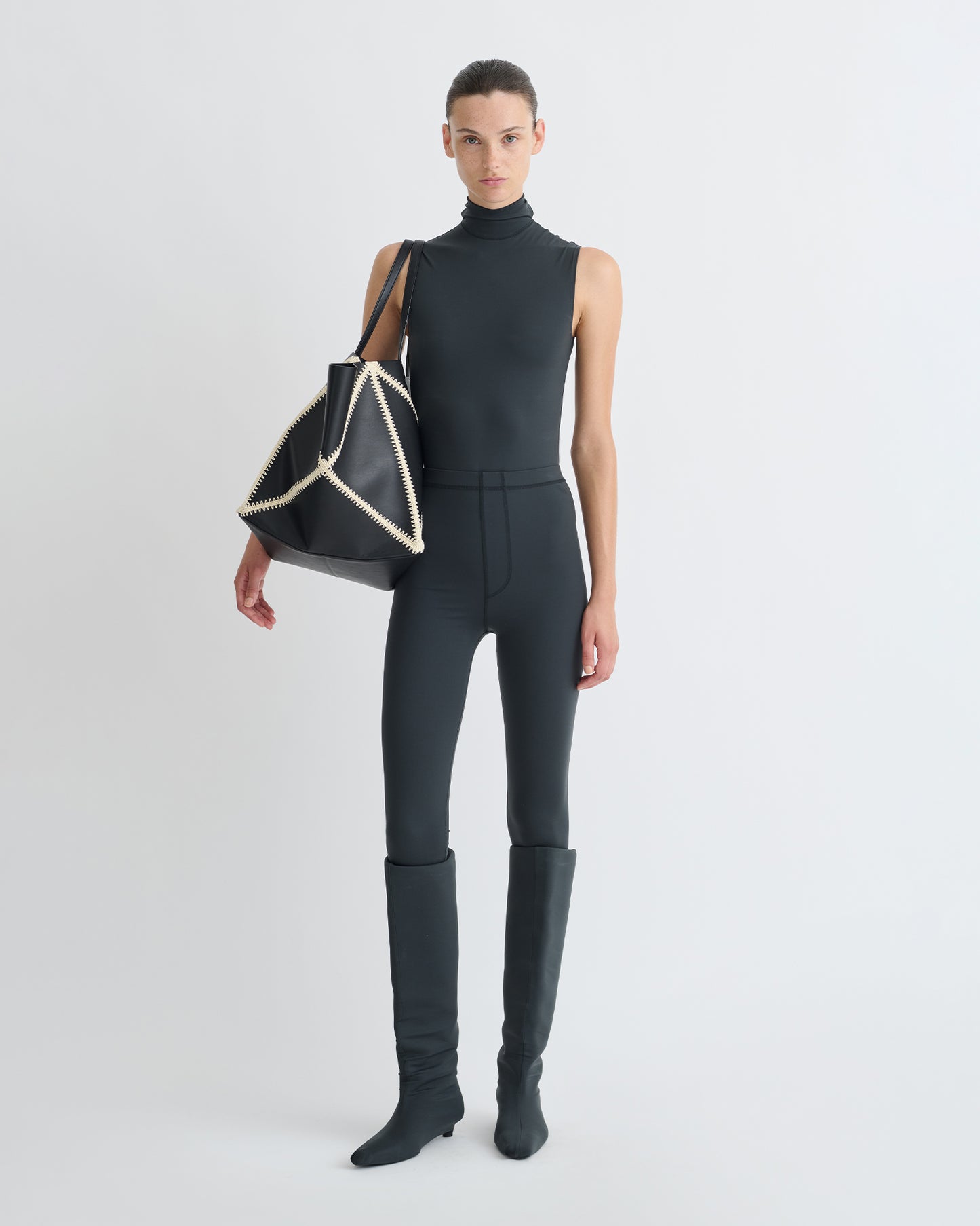 Artice - Elastic Jersey Bodysuit - Dusty Blue