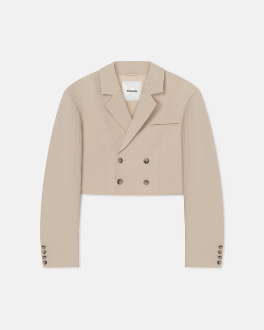 Rony - Seersucker Suiting Blazer - Sand