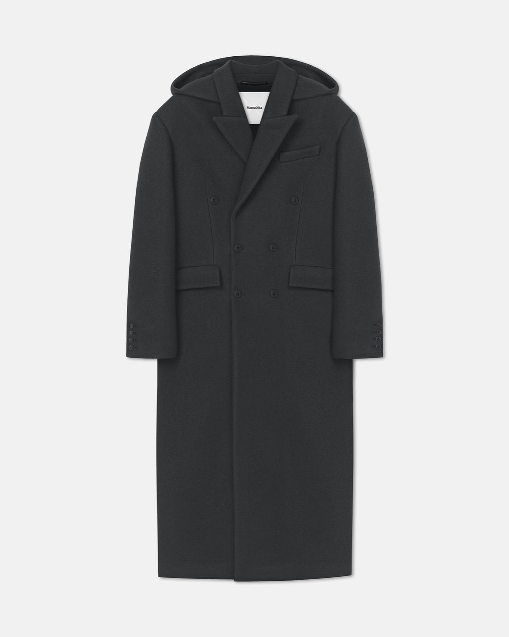 Melva - Aged Felted Wool Coat - Midnight Green