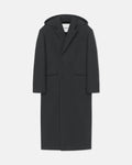 Melva - Aged Felted Wool Coat - Midnight Green