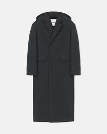 Melva - Aged Felted Wool Coat - Midnight Green