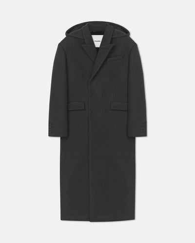 Melva - Aged Felted Wool Coat - Midnight Green