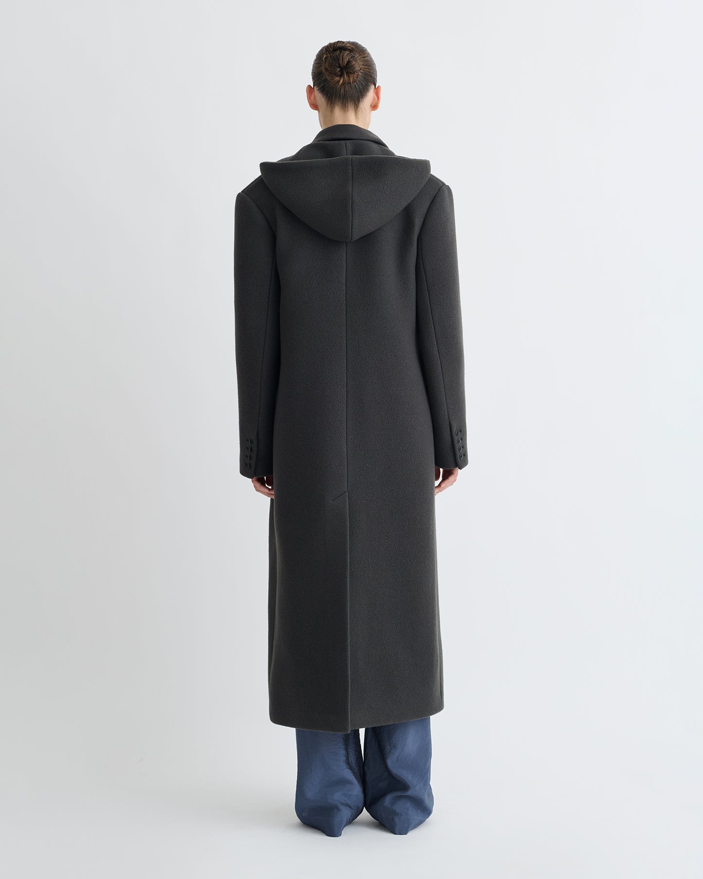 Melva - Aged Felted Wool Coat - Midnight Green