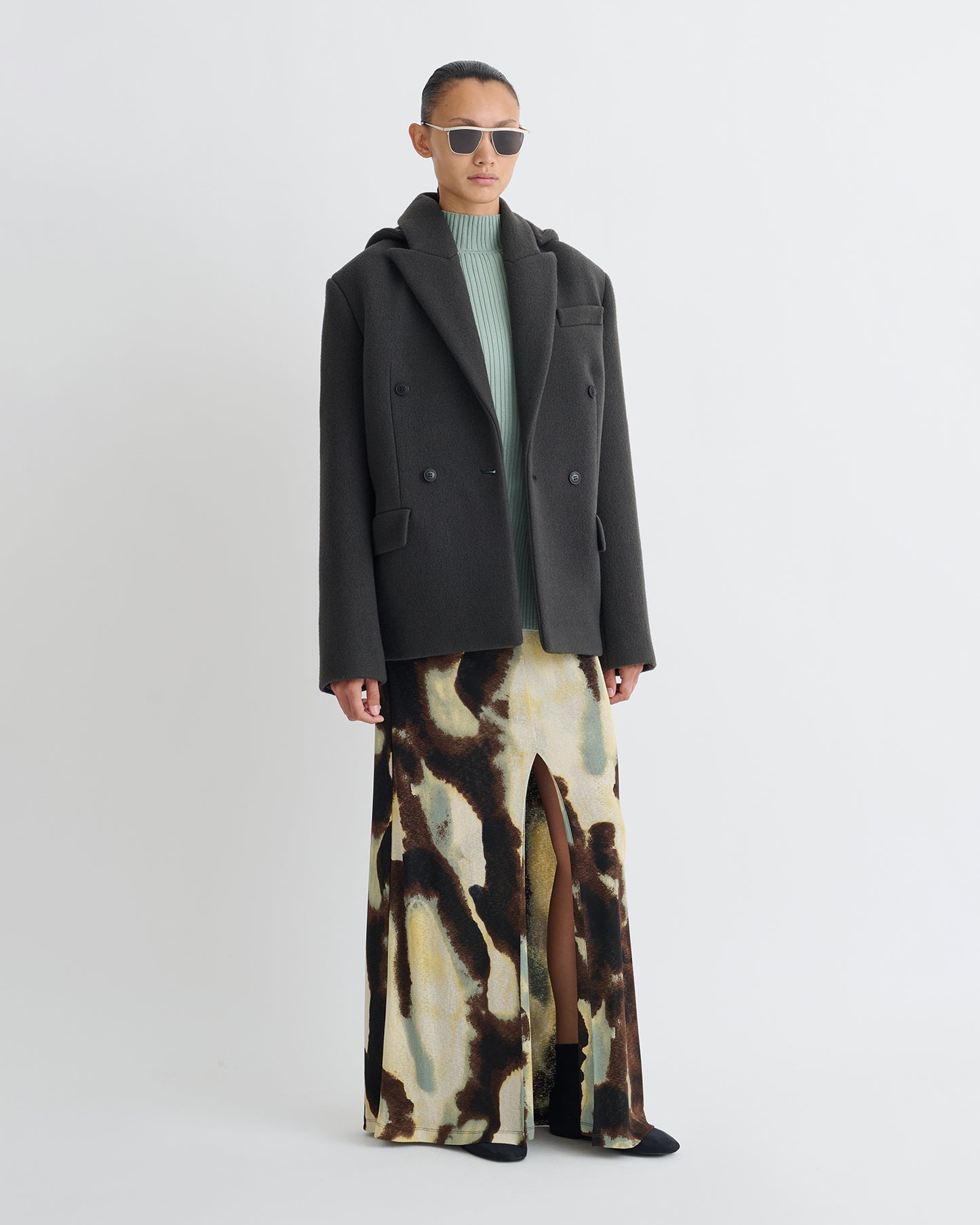 Brione - Aged Felted Wool Blazer - Midnight Green