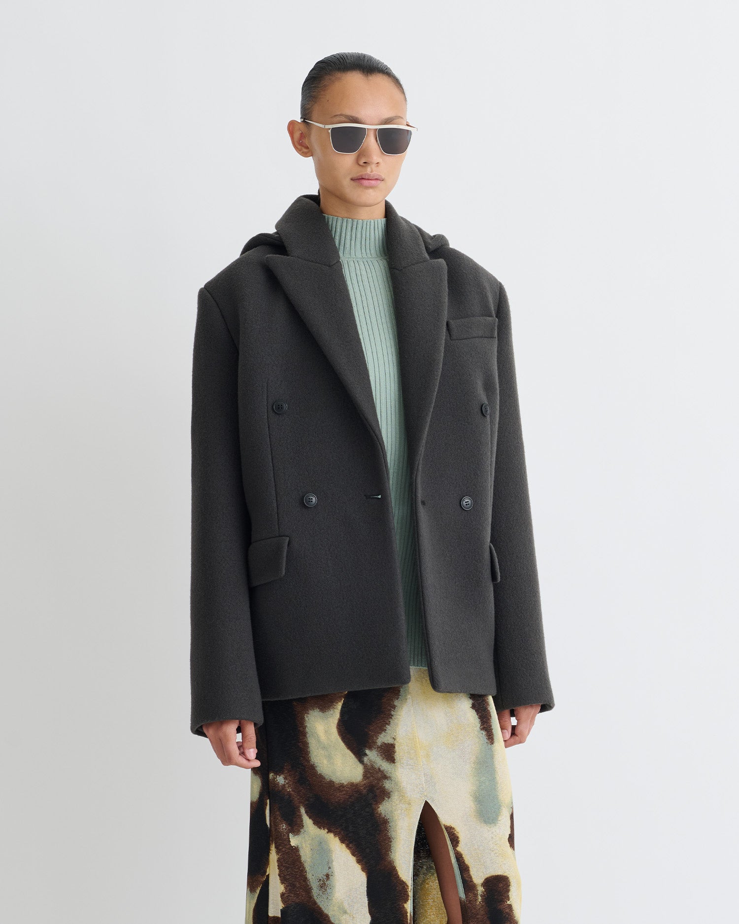 Brione - Aged Felted Wool Blazer - Midnight Green