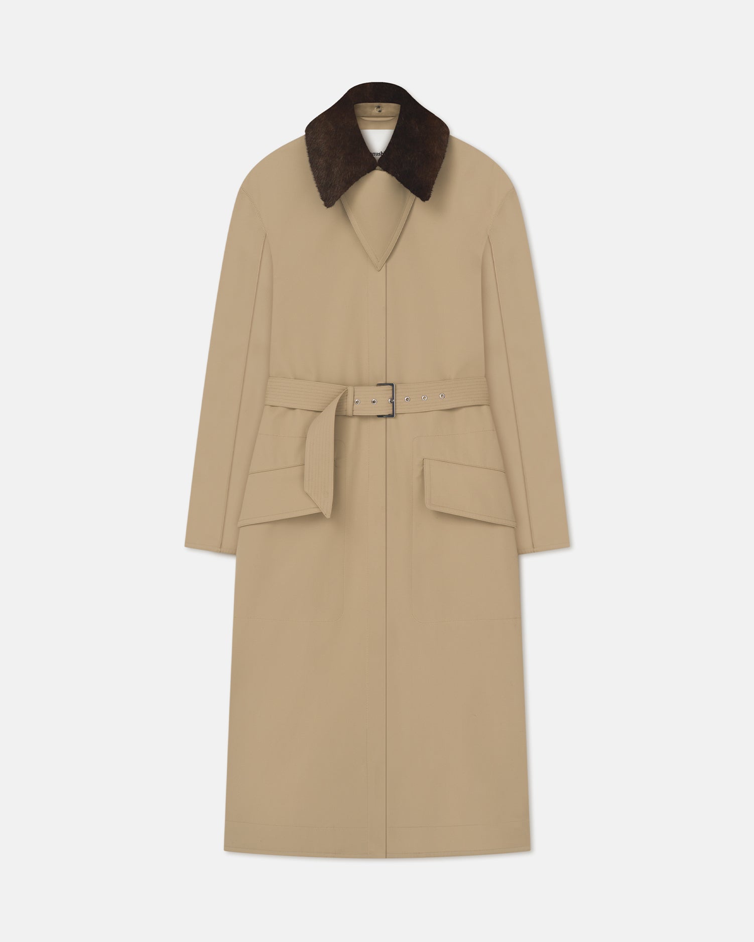 Talbot - Bonded Trench/Faux Fur Coat - Beige/Brown – Nanushka