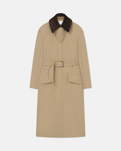 Talbot - Bonded Trench/Faux Fur Coat - Beige/Brown