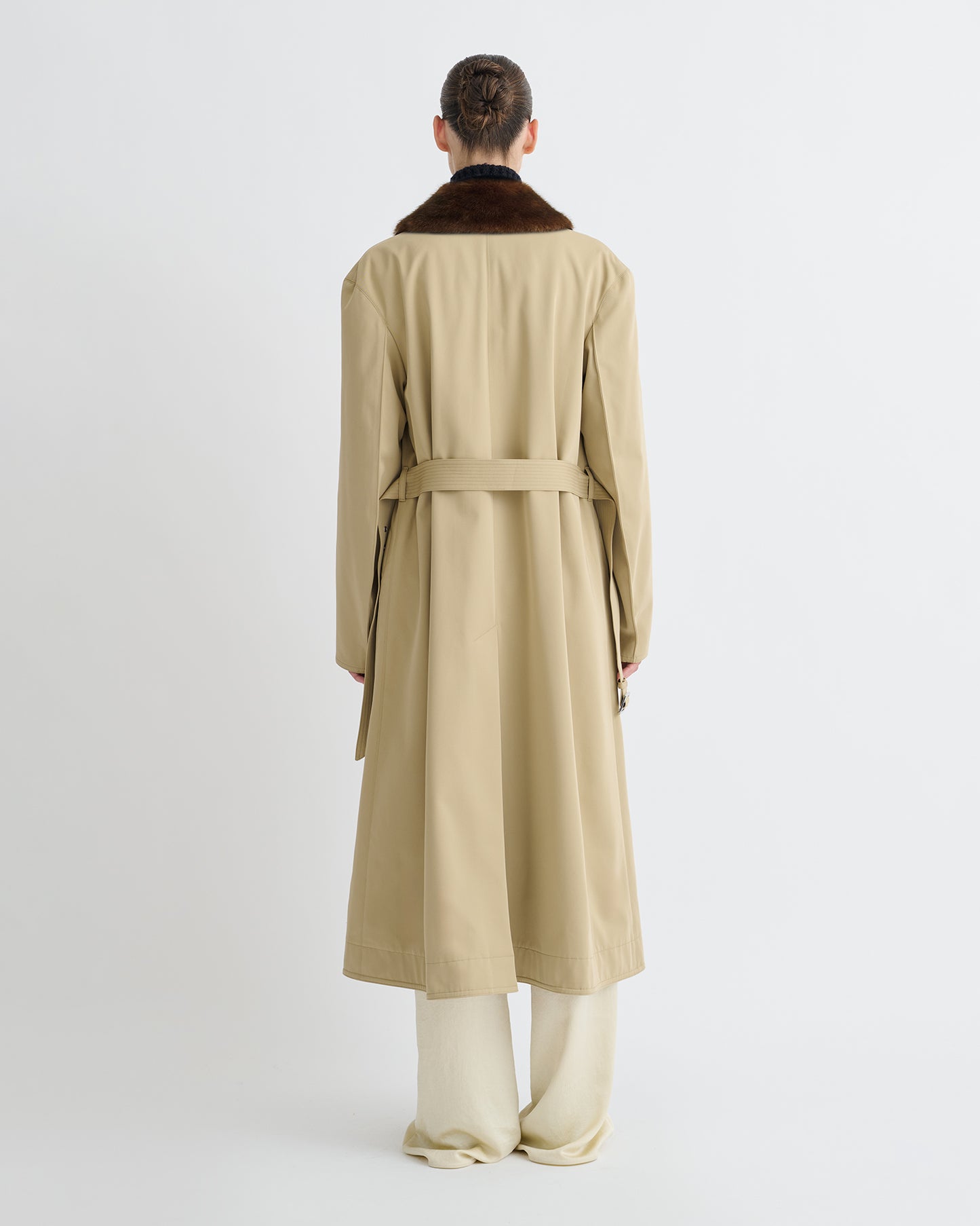Talbot - Bonded Trench/Faux Fur Coat - Beige/Brown
