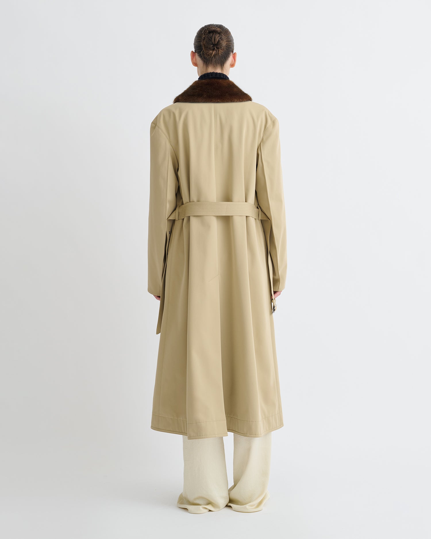 Talbot - Bonded Trench/Faux Fur Coat - Beige/Brown