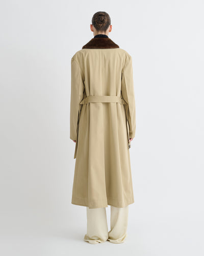 Talbot - Bonded Trench/Faux Fur Coat - Beige/Brown