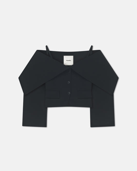 Amantha - Paper Jersey Blazer - Black